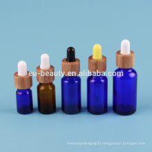 Blue perfume bottle blue essential oil bottle wood dropper cap